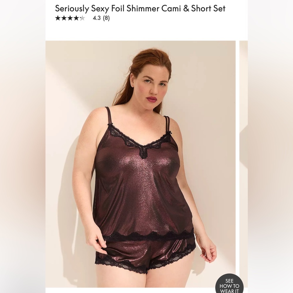 Torrid Foil Shimmer Cami & Short Set - Metallic Bronze